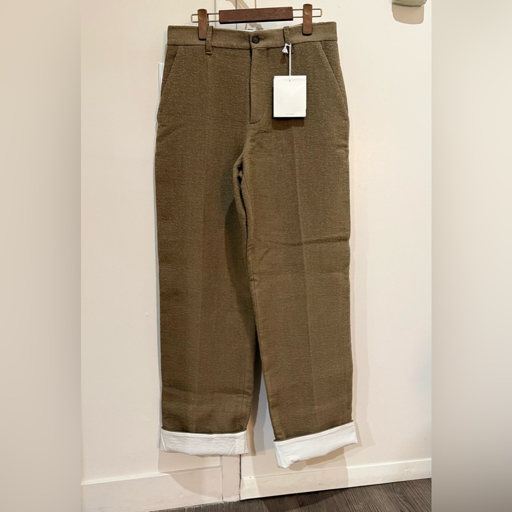 The Row Gustavo brushed wool-blend straight-leg pants [S]